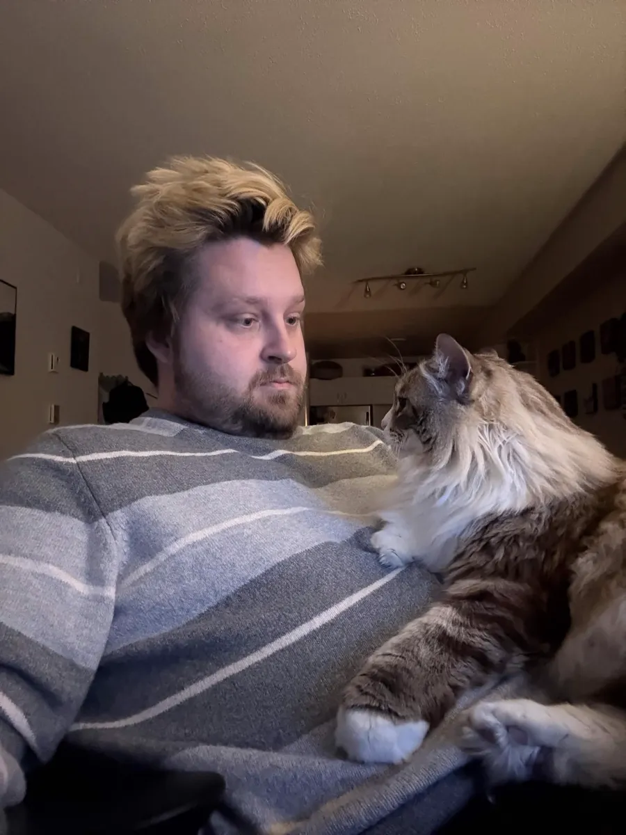 Brian with his cat